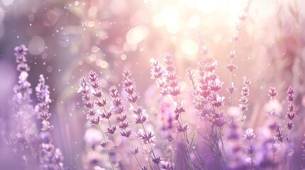 Lavender Field in Soft Sunlight
