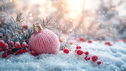 Christmas greeting background in pastel colors.