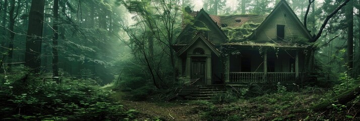 Haunted old house deep in the forest