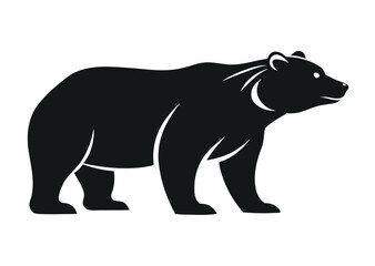 Fototapeta premium bear Silhouette on White Background 