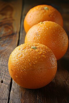 Extreme close up photo of the oranges on the table