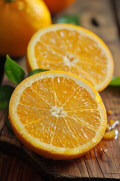 Extreme close up photo of the oranges on the table