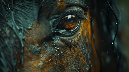 extreme close up photo of the horse