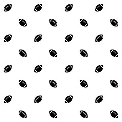 Seamless pattern of monochrome American footballs on a white background, ideal for sports-themed designs and backgrounds
