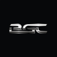 Letter BGC Silver Metallic Creative Business Geometric Icon Design Logo