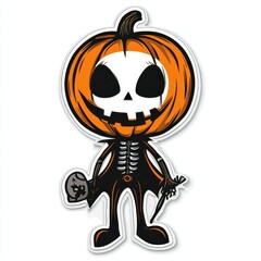 Halloween character die cut sticker design
