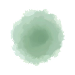 Watercolor emerald forest green circle textured ink splash - creative artistic vibrant watercolour splatter backdrop - whimsical hand drawn pastel vector colorful gradient stain