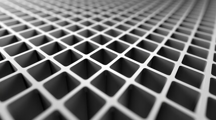 Dynamic 3D grid pattern with perspective view, adding depth and complexity to minimalist design compositions