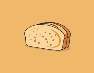 Slice of Bread Icon Flat Design