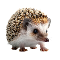 Fototapeta premium Cute hedgehog isolated on a transparent background for web, banner, wallpaper