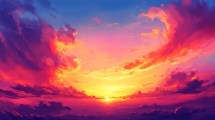 Obraz premium red sunset sky