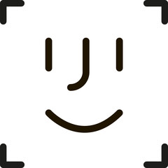 Face ID System, Biometric Identification Icon