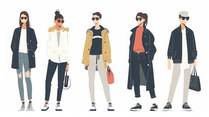 Fototapeta premium Embrace modern fashion with icons that highlight trends, styles, and individual expression.