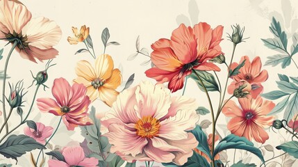 elegance of vintage floral illustrations that capture the beauty of blossoms with timeless charm