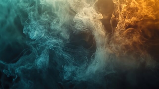Cinematic Closeup of Dynamic Flowing Smoke Near Dark Background