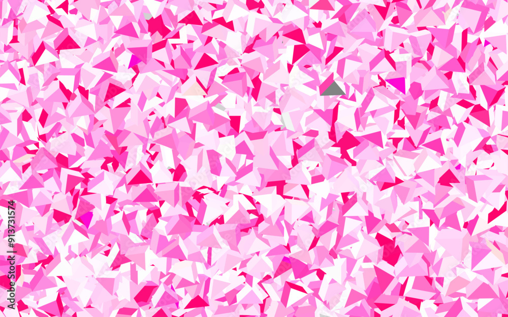 Poster light pink vector texture with triangular style.