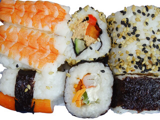 Sushi roll food isolated on white background