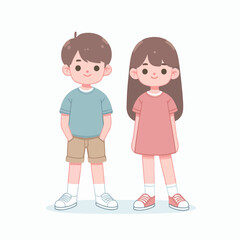 cartoon school child flat illustration