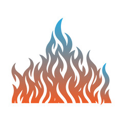 gradient orange and blue fire vector flat design 