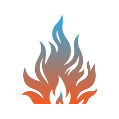 gradient orange and blue fire vector flat design 