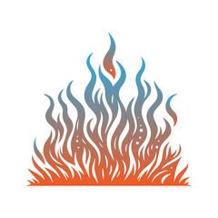 gradient orange and blue fire vector flat design 