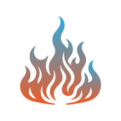 gradient orange and blue fire vector flat design 