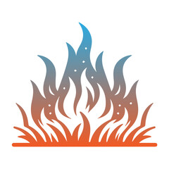 gradient orange and blue fire vector flat design 