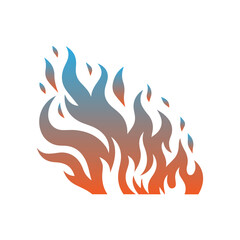 gradient orange and blue fire vector flat design 