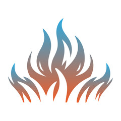 gradient orange and blue fire vector flat design 
