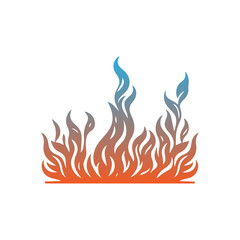 gradient orange and blue fire vector flat design 
