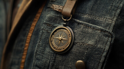 You can attach the badge, compass, and patch to clothes or bags using velcro.