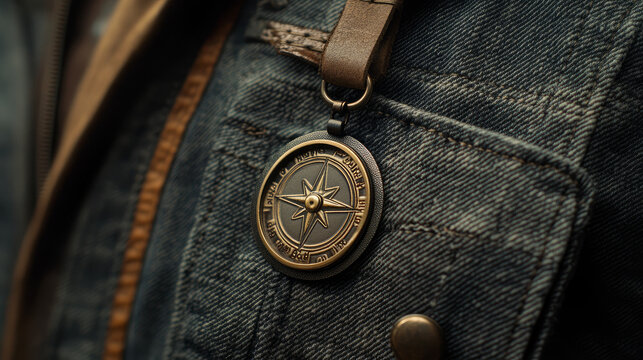 You can attach the badge, compass, and patch to clothes or bags using velcro.
