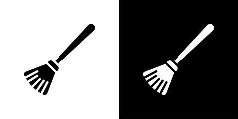 Broom icon Flat vector set outline