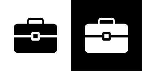 Briefcase icon Flat vector set outline