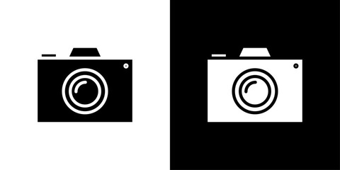 Camera icon Flat vector set outline