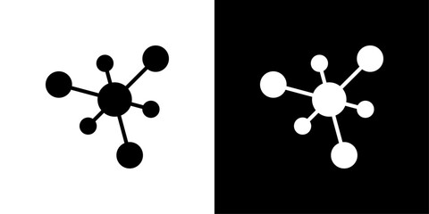 Chart connected icon Flat vector set outline