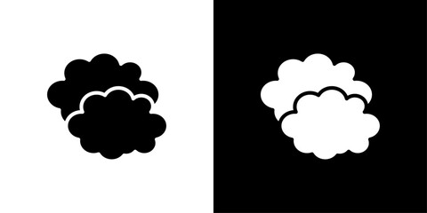 Clouds icon Flat vector set outline