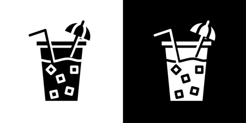 Drink icon Flat vector set outline