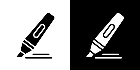 Highlighter icon Flat vector set outline