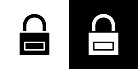 Lock icon Flat vector set outline