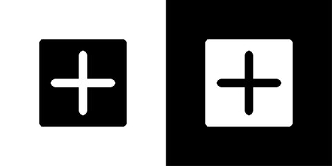 Plus icon Flat vector set outline