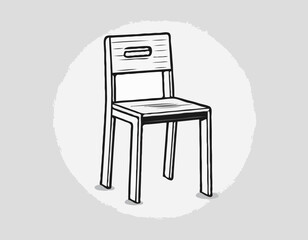 ector image of a chair in black and white for use in teaching materials. or preschool and home training for parents and teachers. Let the children learn vocabulary
