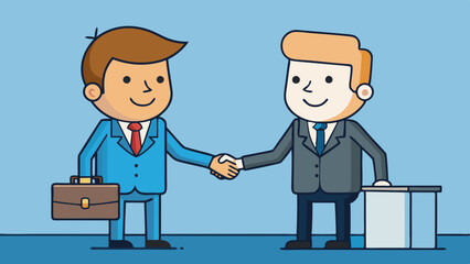 businesspeople handshaking after negotiation vector illustration