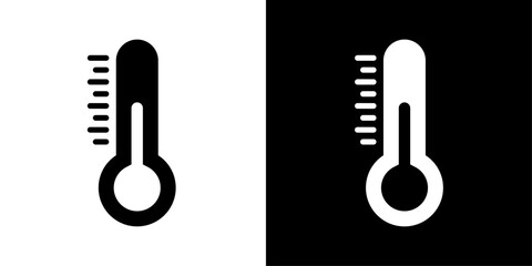 Temperature icon Flat vector set outline