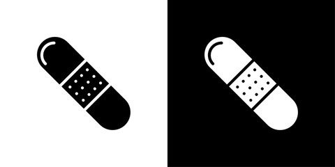 Band aid icon Flat vector set outline