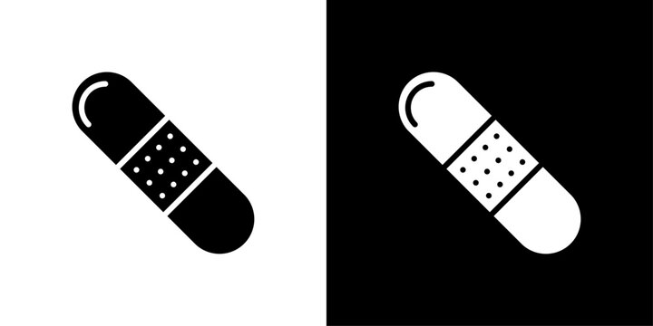 Band aid icon Flat vector set outline