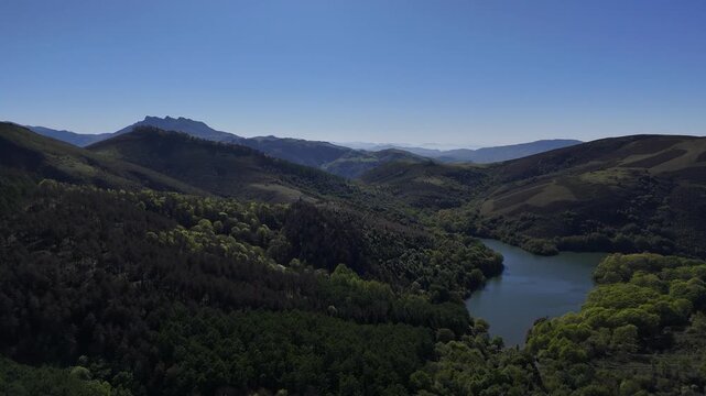 Ibardin lake at the Pyrenees at Azkaine, Basque Country.