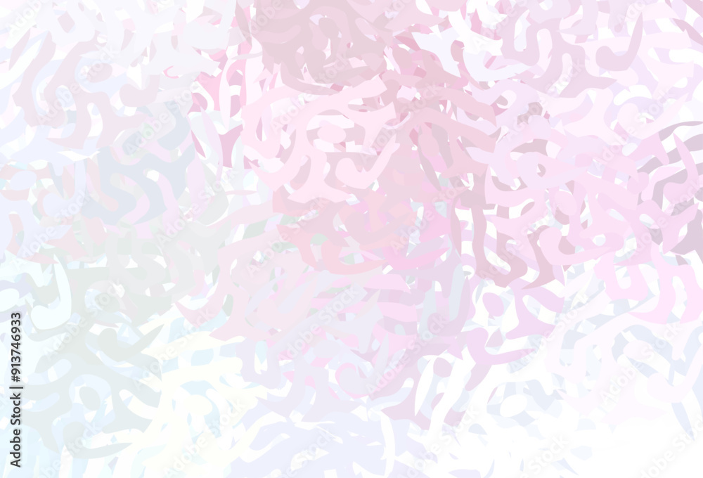 Wall mural light pink, yellow vector pattern with random forms.