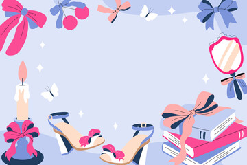 Coquette frame in flat style