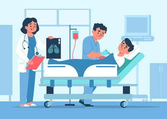 Hand drawn flat nursing composition background